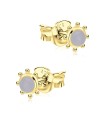 Rose Quartz Stone Silver Ear Stud STS-5340